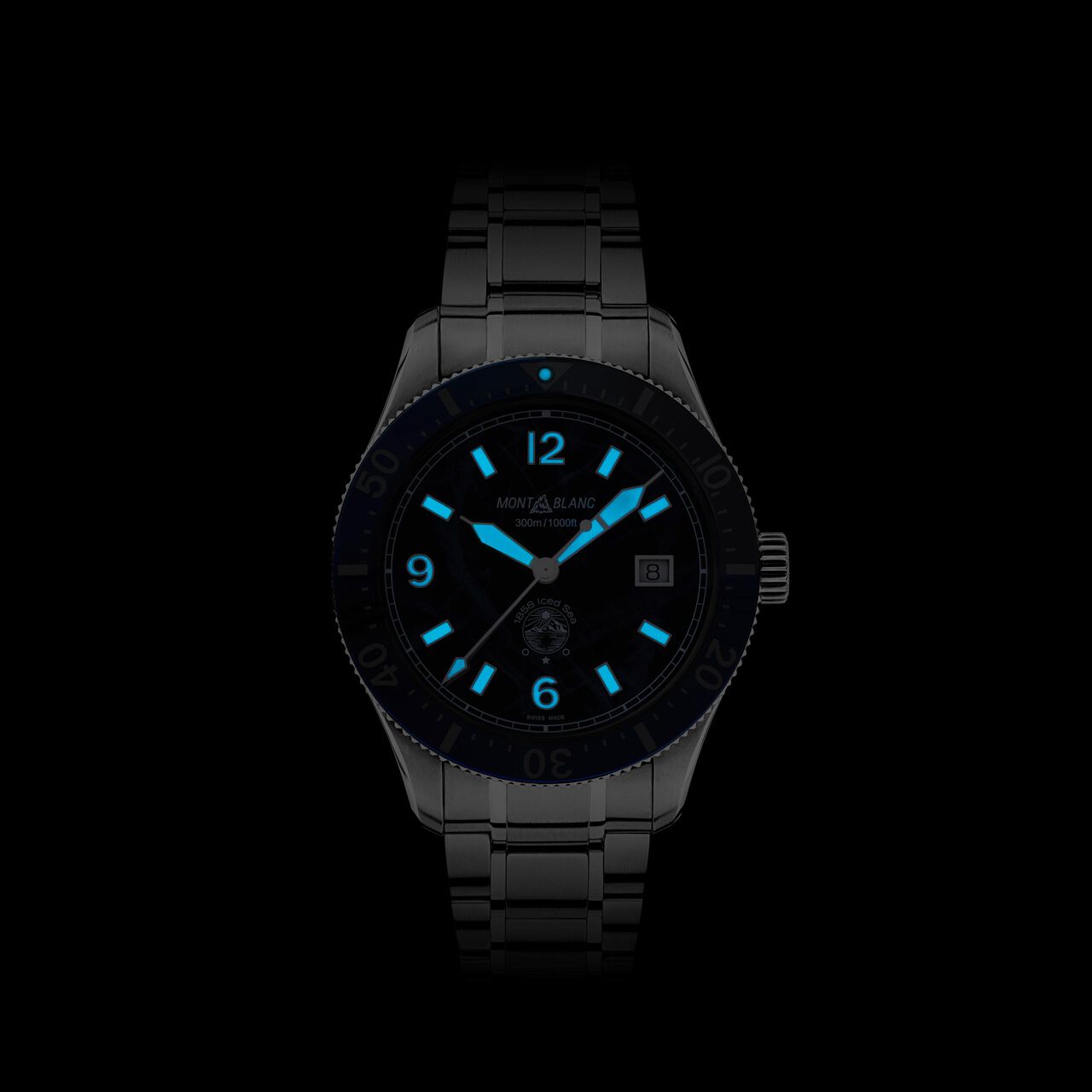 Montblanc 1858 Iced Sea Automatic 41 mm in Stainless Steel 129371 Night Mode image number 4